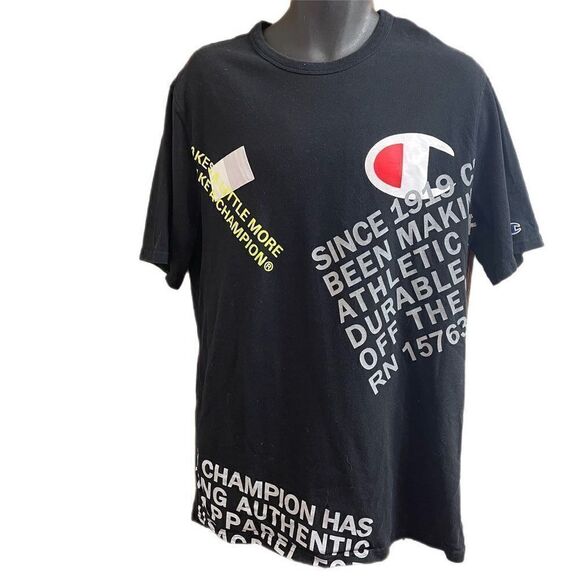 Champion Other - Champion Logo Men’s 90s Y2K Black T-Shirt Size XL